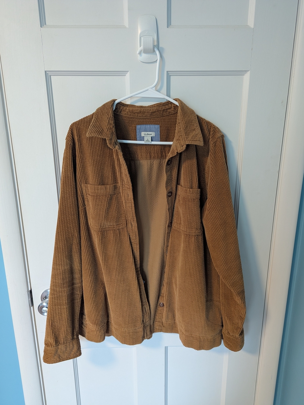 L.L. Bean Women's Corduroy Shirt Jacket in Camel Brown